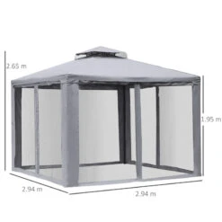 Outsunny Gazebo 3m X 3m Grey -OUTSUNNY Store N9xfca17dc3af8a64 jpg