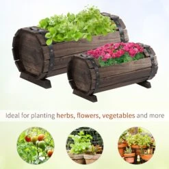 Outsunny 2PCs Wooden Flower Plant Pot -OUTSUNNY Store NF4b1017ee2cf0709 e2e57225 d73b 4e61 bc14 d2c4c2ba5aac