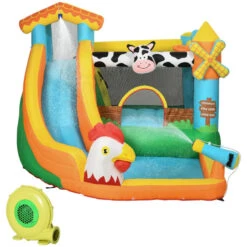 Outsunny Bouncy Castle Farm Style With Paddling Pool -OUTSUNNY Store NQDdaa1864949b597 jpg