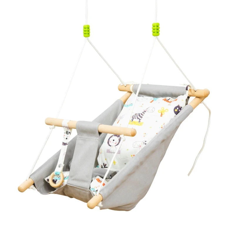Outsunny Baby Swing Seat For Ages 6-36 Months - Grey 3 Outsunny Baby Swing Seat For Ages 6-36 Months - Grey - Image 3