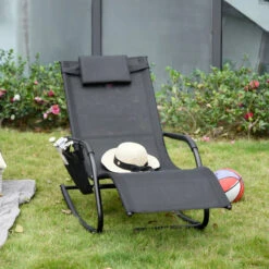 Outsunny Lounger Rocking Chair - Black -OUTSUNNY Store NVU90f17f68a05e30 jpg