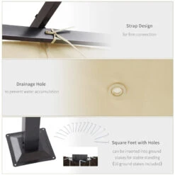 Outsunny Outdoor Metal Pergola With Retractable Awning Canopy 3x3m - Beige 16 Outsunny Outdoor Metal Pergola With Retractable Awning Canopy 3x3m - Beige -OUTSUNNY Store NXQb1018379073ae7 jpg