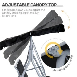 Outsunny-3 Seater Steel Swing Bench - Black -OUTSUNNY Store Ncsa091859f731258 jpg