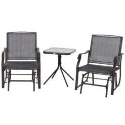 Outsunny Glider Rocking Chair & Table Set - Grey -OUTSUNNY Store Njudaa18701d0763c jpg