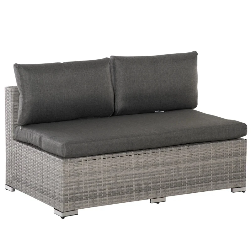Outsunny Rattan Sofa Set 2.7m - Grey 10 Outsunny Rattan Sofa Set 2.7m - Grey - Image 10