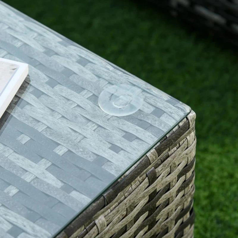 Outsunny Rattan Furniture Sofa Set - Grey 10 Outsunny Rattan Furniture Sofa Set - Grey - Image 10