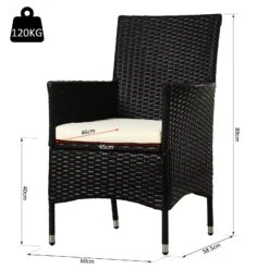 Outsunny Rattan Dining Chair Set - Dark Coffee -OUTSUNNY Store Nqqa1217eecc2a175