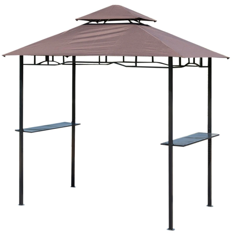 Outsunny Grill Gazebo Brown 1 Outsunny Grill Gazebo Brown
