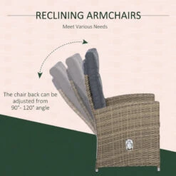 Outsunny Patio Furniture Dining Set With Recliner Armchairs 6 Piece - Brown 16 Outsunny Patio Furniture Dining Set With Recliner Armchairs 6 Piece - Brown -OUTSUNNY Store Oh97561818aa0367d jpg