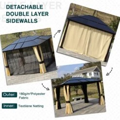 Outsunny 3 X 3.6m Gazebo Brown Black, Brown, Beige 14 Outsunny 3 X 3.6m Gazebo Brown Black, Brown, Beige -OUTSUNNY Store OlD01c17dc177efac bfe4b7cd 3961 4f7c bf2b f3074f3277ce