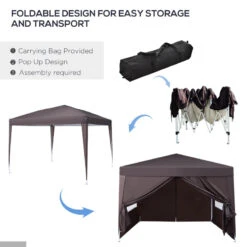 Outsunny Gazebo 3mx3m - Coffee -OUTSUNNY Store PCkb10184613176a4 jpg