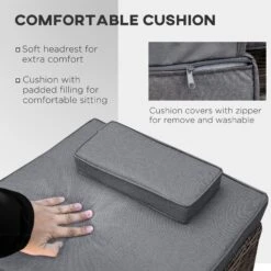 Outsunny 2 Seater Adjustable PE Rattan Wicker Lounge Set Half-Round Wicker Recliner Bed -OUTSUNNY Store Pf188c17eecc28ebe