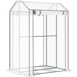 Outsunny Mini Greenhouse 100x80x150cm - White