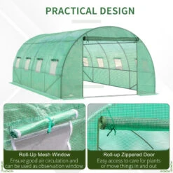 Outsunny Greenhouse Tunnel 6 X 3 M - Green 16 Outsunny Greenhouse Tunnel 6 X 3 M - Green -OUTSUNNY Store Q7Tb1017f0653fc54 jpg