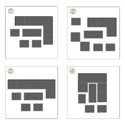 Outsunny 9-Seater Garden Rattan Furniture 10 Pcs Rattan Corner Dining Sofa Set, Grey/Dusty Blue Cushion -OUTSUNNY Store Q9T75617eecc28a4b