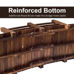 Outsunny 1.5M Wooden Garden Bridge Lawn Décor Stained Finish Arc Outdoor Pond Walkway W/ Railings Water Yard Decoration -OUTSUNNY Store QJleef17dc2415c5f ba39ca33 16ac 490d 856b 57dbf409e44c