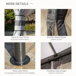 Outsunny 3.7 X 3(m) Metal Gazebo Grey -OUTSUNNY Store RJR59017dc5300fe0 9286b935 5e5c 4361 b379 e81669426d8e