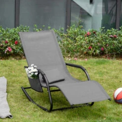 Outsunny Lounger Rocking Chair - Grey -OUTSUNNY Store RMb6ff18746d3c5e8 jpg