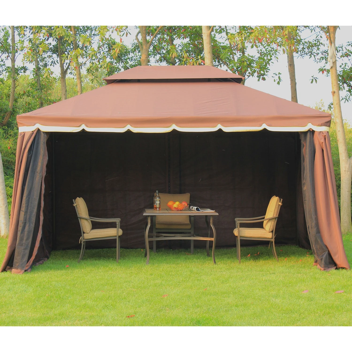 Outsunny Garden Gazebo - Brown 6 Outsunny Garden Gazebo - Brown - Image 6