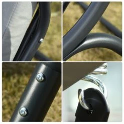 Outsunny Canopy Swing 2 Separate Relax Chairs W/ Handrails And Removable Canopy Grey -OUTSUNNY Store Sl045517dc265fa29