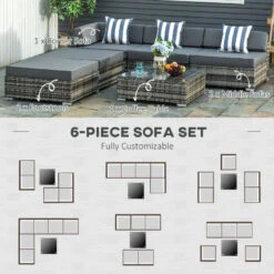 Outsunny Rattan Furniture Sofa Set - Grey 17 Outsunny Rattan Furniture Sofa Set - Grey -OUTSUNNY Store SnFb10186540efe9f jpg