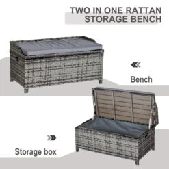 Outsunny Rattan Storage Bench Grey 11 Outsunny Rattan Storage Bench Grey -OUTSUNNY Store SvUa0917eecc29dcc