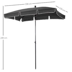 Outsunny Tilt Parasol 2m X 1/3m - Grey -OUTSUNNY Store SyYd7517dc4421195 jpg