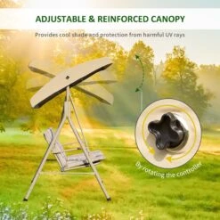 Outsunny 3 Seater Swing Bench 11 Outsunny 3 Seater Swing Bench -OUTSUNNY Store T7J7a817dc3540639