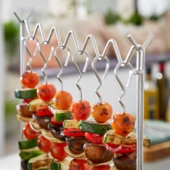 Tower BBQ Hanging Skewers With Stand 6 Piece -OUTSUNNY Store T932012 03