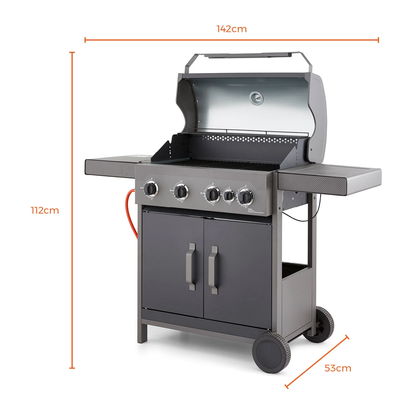 Tower Stealth 4000 Four Burner BBQ W/ Side Burner - Black 3 Tower Stealth 4000 Four Burner BBQ W/ Side Burner - Black - Image 3