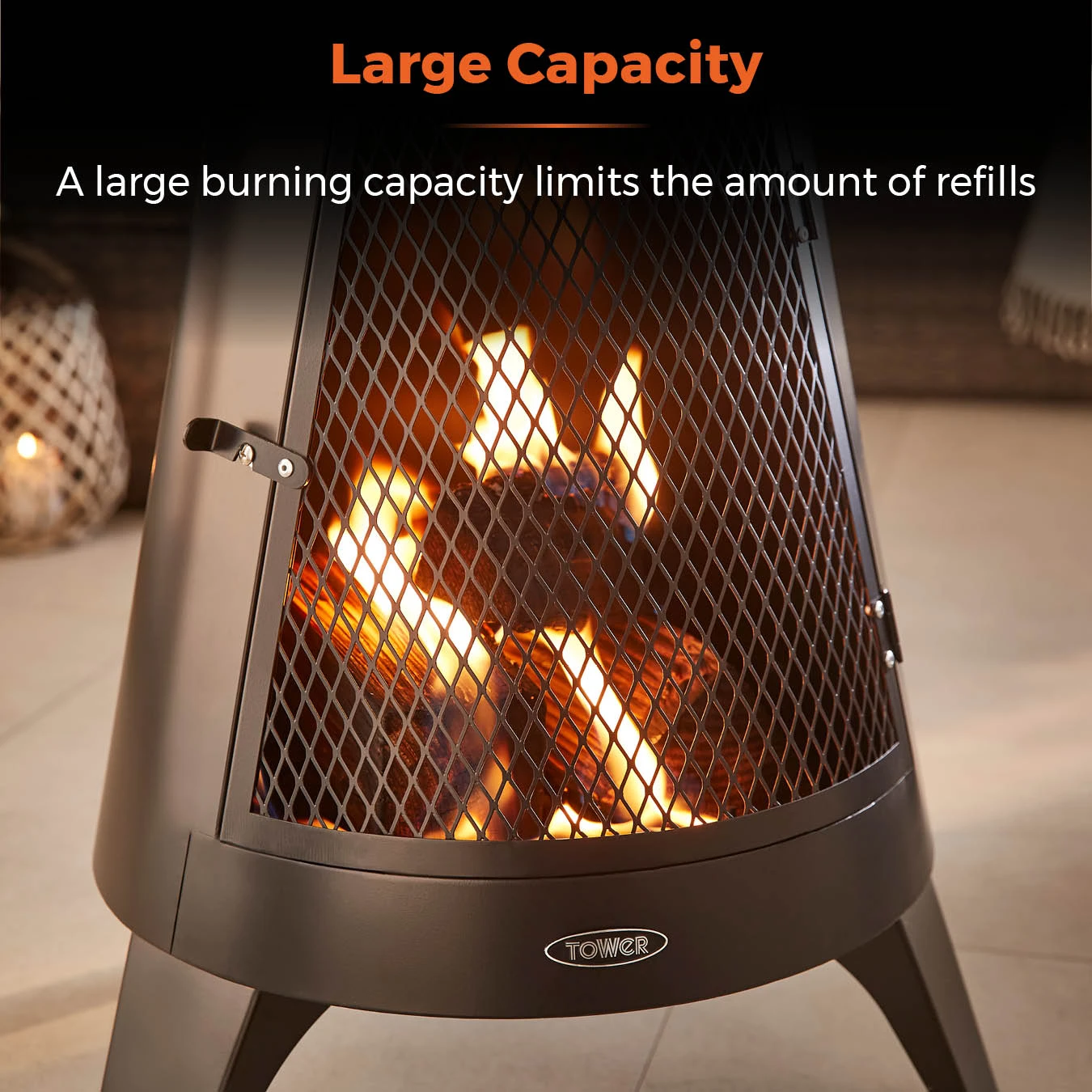 Tower Apollo Log Burner - Black 3 Tower Apollo Log Burner - Black - Image 3