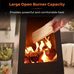 Tower Obelisk Wood Burner - Black -OUTSUNNY Store T978509 03