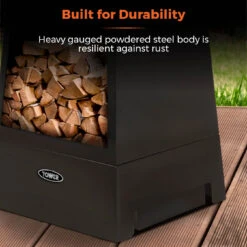 Tower Obelisk Wood Burner - Black -OUTSUNNY Store T978509 07