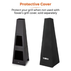 Tower Obelisk Wood Burner - Black -OUTSUNNY Store T978509 08