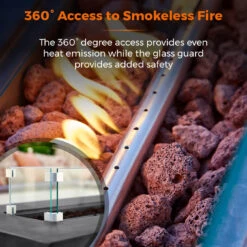 Tower Magna Rectangular Gas Fire Pit - Grey -OUTSUNNY Store T978528 06