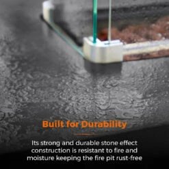 Tower Magna Rectangular Gas Fire Pit Tall - Grey 17 Tower Magna Rectangular Gas Fire Pit Tall - Grey -OUTSUNNY Store T978529 04