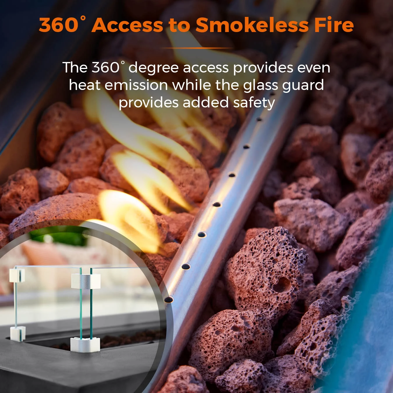 Tower Magna Rectangular Gas Fire Pit Tall - Grey 8 Tower Magna Rectangular Gas Fire Pit Tall - Grey - Image 8