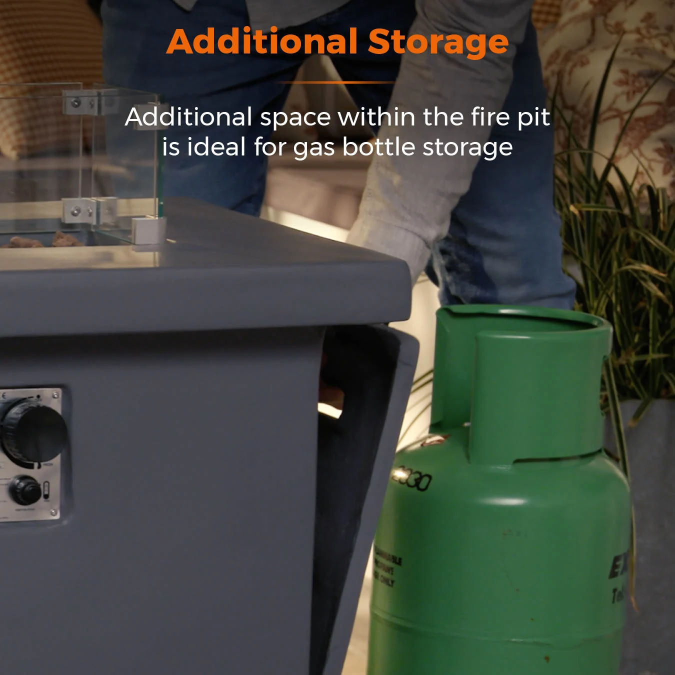 Tower Magna Rectangular Gas Fire Pit Tall - Grey 10 Tower Magna Rectangular Gas Fire Pit Tall - Grey - Image 10