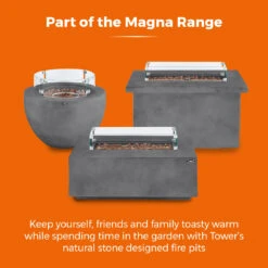 Tower Magna Rectangular Gas Fire Pit Tall - Grey 22 Tower Magna Rectangular Gas Fire Pit Tall - Grey -OUTSUNNY Store T978529 09