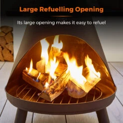 Tower Comet Chiminea Wood Burner - Black -OUTSUNNY Store T978538 05