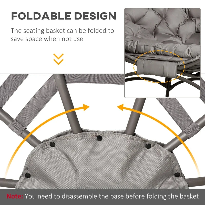 Outsunny Standing Egg Chair With Cushion - Brown 6 Outsunny Standing Egg Chair With Cushion - Brown - Image 6