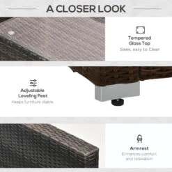 Outsunny 8 Pieces PE Rattan Corner Sofa Set With Thick Cushions, Aluminium Outdoor Rattan Garden Furniture Set With Glass Top Table, No Assembly Required, Mixed Brown -OUTSUNNY Store UHV756188ff95b6a1 jpg