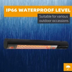 Outsunny Outdoor Wall Mount Electric Halogen Heater 1500W-Black -OUTSUNNY Store UHv88c17edc657b0c