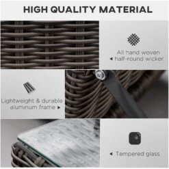 Outsunny 2 Seater Adjustable PE Rattan Wicker Lounge Set Half-Round Wicker Recliner Bed -OUTSUNNY Store Ug2b1017eecc28ebe