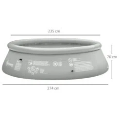 Outsunny Swimming Paddling Pool Round 274cm X 76cm - Grey -OUTSUNNY Store UhAa1218035393b32 jpg