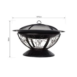 Outsunny Steel Lift-Top Screen Firepit Black -OUTSUNNY Store VA50a617dc177ea15 5575a5ff 3f83 4d4c 9a4f 961b0f5abf5a