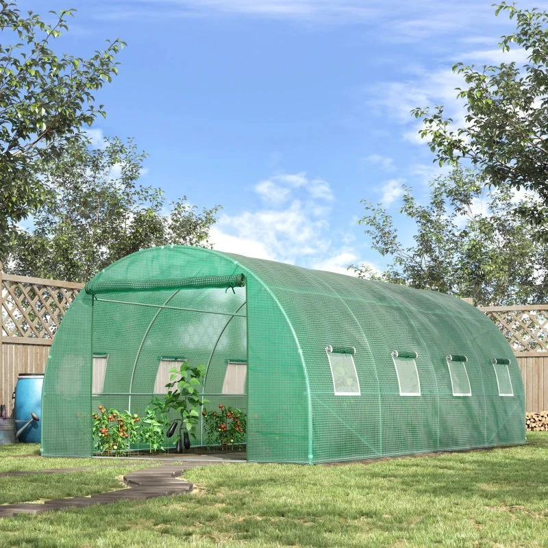 Outsunny Greenhouse Tunnel 6 X 3 M - Green 2 Outsunny Greenhouse Tunnel 6 X 3 M - Green - Image 2