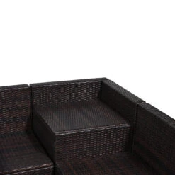 Outsunny Rattan Corner Sofa Set With Table - Brown -OUTSUNNY Store Vnl3d617fe8384473 jpg