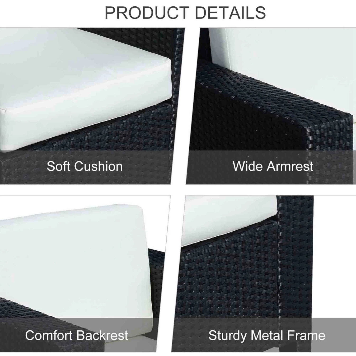 Outsunny Rattan Single Sofa Armchair 6 Outsunny Rattan Single Sofa Armchair - Image 6