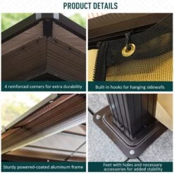 Outsunny 3 X 3.6m Gazebo Brown Black, Brown, Beige 13 Outsunny 3 X 3.6m Gazebo Brown Black, Brown, Beige -OUTSUNNY Store W4Ca0b17dc177efac b717e16e b7ec 4611 bdfb 4ce48b833956